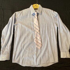 Pink/Purple With White and Blue Stripes Clip-On Tie